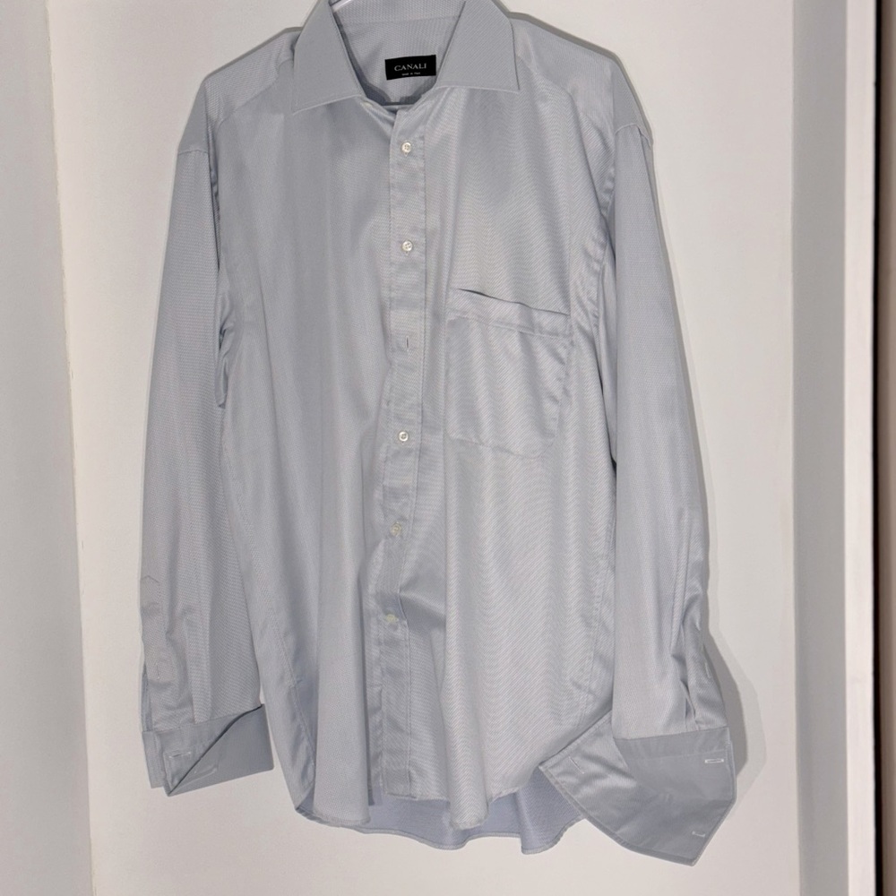 Canali shirt 16 light blue stripe